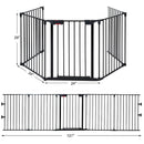 115 Inch Length 5 Panel Adjustable Wide Fireplace Fence by LJGDeals