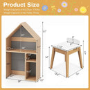2-in-1 Kids House-Shaped Table and Chair Set-Gray by LJGDeals