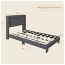 Twin/Full/Queen Size Upholstered Platform Bed with Button Tufted Headboard by LJGDeals