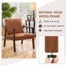 Nia Leather Mid Century Accent Armchair