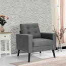 Mid-Century Upholstered Armchair Club Chair with Rubber Wood Legs by LJGDeals