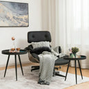 Set of 2 Stylish Nesting End Tables with Wooden Tray Top and Steel Legs-Black by LJGDeals