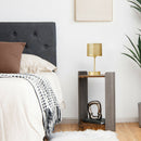 2-Tier Square End Table with Open Storage Shelf for Small Space-Coffee