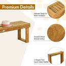 52 Inch Acacia Wood Dining Bench with Slatted Seat by LJGDeals