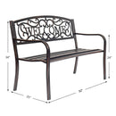 Outdoor Furniture Steel Frame Porch Garden Bench by LJGDeals
