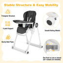 Baby High Chair Foldable Feeding Chair with 4 Lockable Wheels