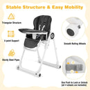 Baby High Chair Foldable Feeding Chair with 4 Lockable Wheels by LJGDeals