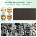 105 Gallon All Weather Large Deck Box Lockable Storage Container by LJGDeals