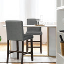 Set of 2 Linen Fabric Bar Stools with Back for Kitchen Island by DirectDeals