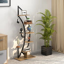 6-Tier 9 Potted Metal Plant Stand Holder Display Shelf with Hook-White by DirectDeals