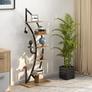 6-Tier 9 Potted Metal Plant Stand Holder Display Shelf with Hook-White by LJGDeals