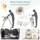 Baby Folding High Chair Dining Chair with Adjustable Height and Footrest by LJGDeals