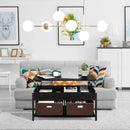 Lift Top Coffee Table Central Table with Drawers and Hidden Compartment for Living Room by LJGDeals