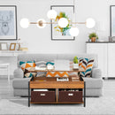 Lift Top Coffee Table Central Table with Drawers and Hidden Compartment for Living Room