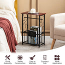 Side Sofa Narrow Table with Removable Paper Holder for Living Room-Brown by LJGDeals
