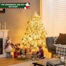 4.5 Feet Pre-Lit Premium Snow Flocked Christmas Tree with 150 Lights by LJGDeals