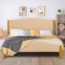Full/Queen Size Upholstered Bed Frame with Quilted Headboard by LJGDeals