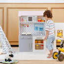 2-In-1 Double Sided Kids Kitchen Playset and Dollhouse with Furniture by LJGDeals