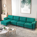 Modular L-shaped 4-Seat Sectional Sofa with Reversible Chaise and 2 USB Socket by LJGDeals