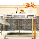 Narrow Long Sofa Table for Living Room-White by LJGDeals