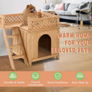 Wooden Dog House with Stairs and Raised Balcony for Puppy and Cat by LJGDeals
