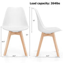 Set of 4 Dining Chairs Mid-Century Modern Shell PU Seat with Wooden Legs by LJGDeals