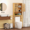 Bamboo Over The Toilet Storage Cabinet Bathroom with Adjustable Shelf-Natural by LJGDeals
