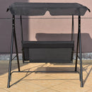 Loveseat Cushioned Patio Steel Frame Swing Glider by LJGDeals