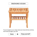 Bathroom Bamboo Shower Chair Bench with Storage Shelf by LJGDeals