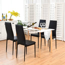 Set of 4 High Back Dining Chairs with PVC Leather and Non-Slip Feet Pads by LJGDeals