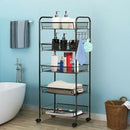 5 Tier Mesh Rolling File Utility Cart Storage Basket-Black by LJGDeals
