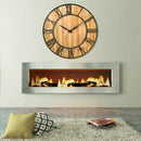 27 Inch Round Wall Clock Decorative Wooden Silent Clock with Battery by LJGDeals