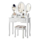 7 Drawer Tri-Folding Mirror Dressing Vanity Makeup Set by LJGDeals