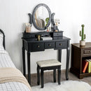 5 Drawers Vanity Table Stool Set with 12-LED Bulbs by LJGDeals