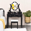10 Dimmable Lights Vanity Table Set with Lighted Mirror and Cushioned Stool by LJGDeals