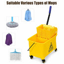 21 Quart Mop Bucket Side Press Wringer on Wheels With Panel by LJGDeals