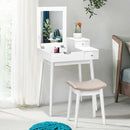 Vanity Dressing Table Set Flip Mirror Desk Furniture Stool by LJGDeals
