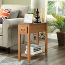 2 Tier End Bedside Sofa Side Table Narrow Nightstand-Black by DirectDeals