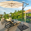 4 Pieces Square Fillable Patio Umbrella Base Set with Handle and Funnel by LJGDeals