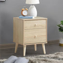 2-Drawer Nightstand Beside End Side Table with Rubber Legs by LJGDeals