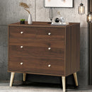 4-Drawer Dresser Cabinet Storage Organizer Rubber Leg with Rail-Brown