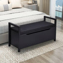 34.5 ×15.5 ×19.5 Inch Shoe Storage Bench with Cushion Seat for Entryway by LJGDeals