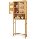 Bamboo Over The Toilet Storage Cabinet Bathroom with Adjustable Shelf-Natural by LJGDeals