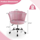 Upholstered Velvet Kids Desk Chair with Wheels and Seashell Back by LJGDeals