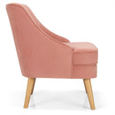 Mid Century Velvet Accent Chair with Rubber Wood Legs for Bedroom by LJGDeals