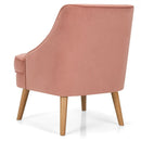 Mid Century Velvet Accent Chair with Rubber Wood Legs for Bedroom by LJGDeals