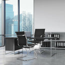 Set of 2 Heavy Duty Conference Chair with PU Leather-Black by LJGDeals