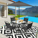 6 Pieces Patio Dining Set with Umbrella-Gray by DirectDeals