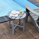 18 Inch Patio Round Side Wooden Slat End Coffee Table for Garden by DirectDeals