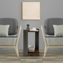 2-Tier Square End Table with Open Storage Shelf for Small Space-Coffee by LJGDeals